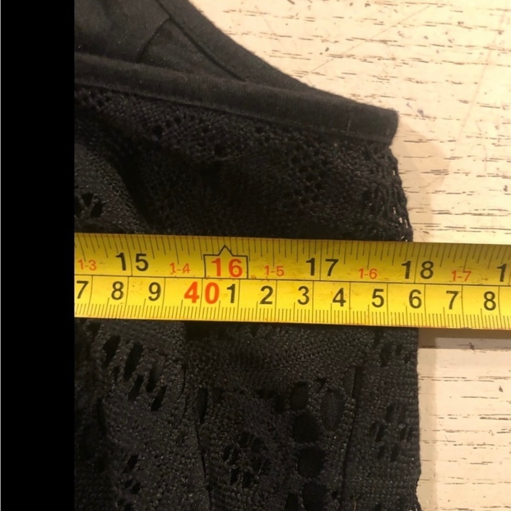 Xhilaration XXL black crochet lined camisole fringe trim adjustable - Picture 5 of 10